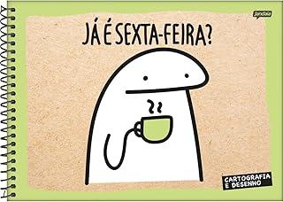 Kit de Cadernos de Desenho, Jandaia, Universitário, Capa Dura, Flork, 80 Folhas, Pacote com 4