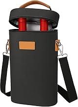 Bolsa Térmica De Transporte Impermeável Para Vinho Champanhe Porta 2 Garrafas Com Alça De Ombro Preto Premium Wine Bag padrão de vinho (750ml)
