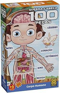 Quebra-cabeça Cartonado, Grow, Corpo Humano, 100 Peças