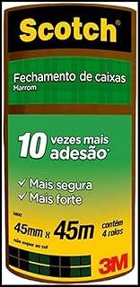 Scotch, 3M, Fita de Empacotamento, Marrom, 45mm X 45m, 4 unidades