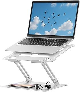 Suporte para Notebook em Aço Carbono Apoio Ajustável Apoiador Dobrável E Ergonômico Ventilado para Mac Notebook MacBook Pro/Air Lenovo Dell e Mais (10-17 Laptop) até 17.3" (10KG) Home Office e Estudos
