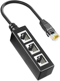 Cabo adaptador divisor de rede Miriu Rj45, Rj45 1 macho para 2 portas de soquete fêmea LAN Ethernet Network Splitter Y cabo adaptador adequado para Super Categoria 5