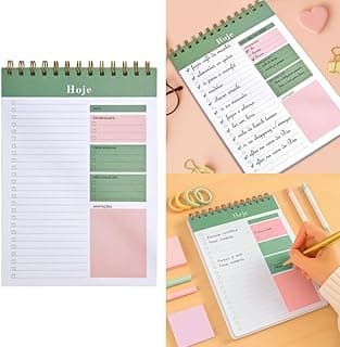 Planner Diário 50 Folhas Espiral – Agenda Planner de Organização Diária - Planner para Tarefas, Estudos, Trabalho, Planejamento de Rotina e Metas - Leal (Verde) com 26.55% de desconto por R$ 24,90 na amazon