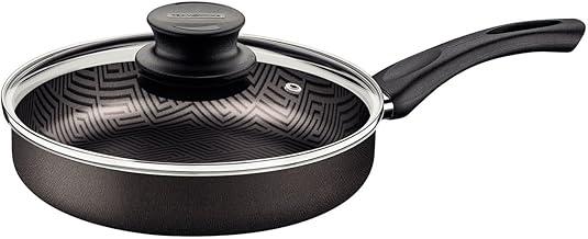 Frigideira Reta Tramontina Paris em Alumínio com Revestimento Interno e Externo em Antiaderente Starflon Max Chumbo com Tampa de Vidro 24 cm 2,0 L