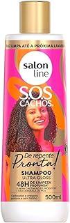 Salon Line, Shampoo, SOS Cachos, De Repente Pronta, Vegano - Para Cabelos Cacheados e Crespos, 500ml
