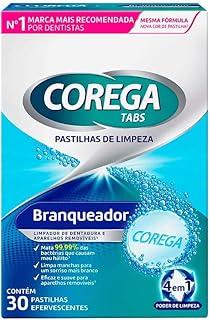 Corega Tabs Pastilhas Efervescentes para Limpeza e Branqueamento de Aparelhos Dentários e Próteses Dentárias, 30 unidades