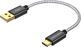 CableCreation Cabo USB curto para USB-C de 0,15 metros, Cabo trançado USB-A para USB-C com carregamento rápido para Galaxy S23 S22, iPad Pro, iPhone 15/16, Android Auto, Celular e CarPlay