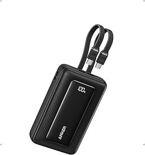 Anker Zolo Powerbank (2025 Upgrade), 45W Schnellladung, 20000 mAh Akku-Pack, Zwei integrierte USB-C Kabel, 1 USB-C und 1 USB-A Port, für iPhone 17/16-Serie, Galaxy, MacBook und mehr