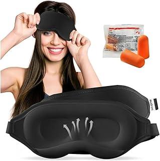 Máscara De Dormir 3D Premium 100% Blackout Tapa Olho Confortável Melhora A Qualidade Do Sono Ajuda A Reduzir Estresse E Ansiedade (Preto + Protetor Auricular)