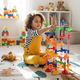 Brinquedo Educativo Pista de Montar Rola Bola Peças para Construir