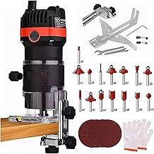 Tupia Manual 220V 900W,Fresadora de Madeira Portátil,33000 RPM,Com 15 Brocas,Fresadora Manual para Madeira,Mandril 1/4",para Trabalhos em madeira, Artesãos e Profissionais de DIY