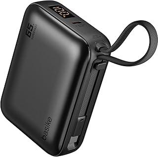 Basike Power Bank 65W, Carregador Portátil Universal 20000mAh, USB-C + Cabo Type-C Integrado e Removível, Carregamento Rápido PD/PPS para Samsung Séries S26-S21 e iPhone Séries 17-14 – Cinza
