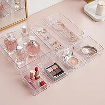 Organizador De Gaveta Modular Acrilico Transparente Ideal Maquiagem Closet Escritorios Kit 7 Potes Sortidos