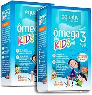 Kit 2 Equaliv Ômega 3 Kids 30 Cápsulas Ômega EPA DHA Mastigavel