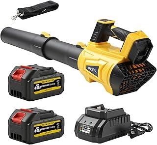 YARUIKE Soprador de Folhas, Soprador de Folhas Elétrico Sem Fio com 2 Baterias e Carregador, 5 Modos de Velocidade, Limpeza de Pátios, Sopradores para Cuidados com o Gramado e Poeira