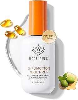 modelones Nail Dehydrator and Primer, 3-in-One HEMA-Free Nourishing Prep for Acrylic & Gel Nails, Supports Growth