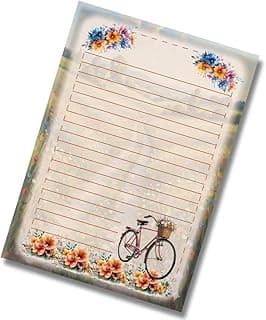 Bloco de notas tamanho A5 Floral varios modelos 50 folhas (estampado)