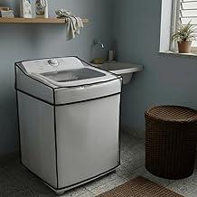 Costura Mágica Capa para Máquina de Lavar 15/16/17Kg Impermeável, Resistente, Prática - Brastemp Consul Electrolux Panasonic Midea - Material PVC Cristal Transparente com Elástico para Melhor Fixação