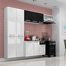 Cozinha Completa Branca e Preta em 100% Aço 4 Peças Amanda