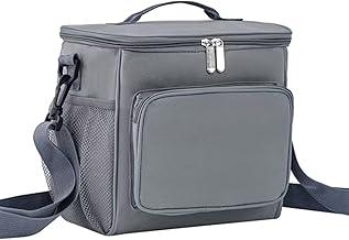 Bolsa Térmica Grande, Lancheira com Alça Ajustável para Alimentos e Bebidas, Ideal para Trabalho, Academia e Passeios (Cinza)