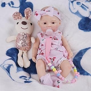 Bebê Reborn Silicone Sólido Boneca Menina Suave Olhos Castanhos 30cm Com Chupeta Magnética