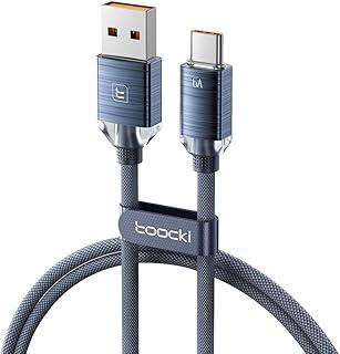 Cabo Toocki Classic USB A para C com Carregamento Rápido - 66W 6A - Compatível com Android, IPhone 15 e MacBook (Azul, 2 Metros)