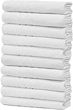 Kit Com 10 Toalhas de Rosto para Hotel Alta Absorção 44x70cm - Profissional Prata - Central Toalhas - Costura Dupla Reforçada (Branco Off White)