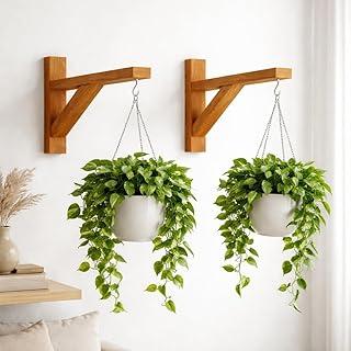 Kit 2 Suportes Mão Francesa para Vaso em Madeira 24cm