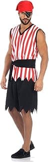 Sulamericana Fantasias Pirata Masculino Adulto, GG 50/52, Preto/Vermelho/Branco