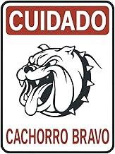 Placa de Sinalização Cuidado Cachorro Bravo 20 x 30 cm Aviso de Segurança para Portão Muro Casa Condomínio e Comércio Uso Interno e Externo