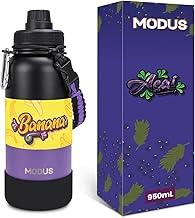 MODUS 1000mL Garrafa de Água Térmica Esportiva Inox Isolada a Vácuo com Base Emborrachada Anti Derrapante (Gradiente Preto a Roxo)