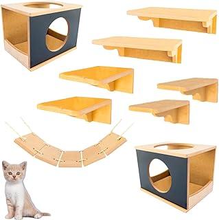 Playground Para Gatos 9Pçs Premium Resistente Já Montado Com Kit Fixação (Frente Preta)