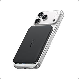 Anker Nano MagSafe Power Bank 5.000mAh, Bateria Portátil Magnética Ultrafina com Carregamento Sem Fio Qi2 até 15W, Compatível com MagSafe, para iPhone 17/16/15/14, Inclui Cabo USB-C