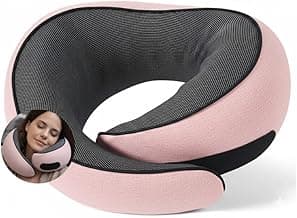 Almofada de Pescoço para Viagem - Travesseiro de Pescoço Ergonômico para Avião, Carro e Ônibus - Travesseiro para Dormir em Viagens - LealShop (Rosa)
