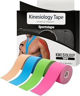 Fita Tape Bandagem Elástica, 5m x 5cm, Adesiva, Resistente à Água, para Suporte Muscular e Alívio da Dor