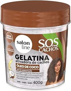 Salon Line, Gelatina Ativadora de Cachos, SOS Cachos, Óleo de Coco, Vegano - Para Cabelos Cacheados, 400 g