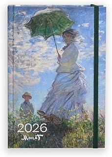 AGENDA 2026 CLAUDE MONET SEMANAL MINI MULHER COM SOMBRINHA TECA PAPELARIA