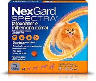 NexGard Spectra Antipulgas, Carrapatos e Vermífugos para Cães de 2 a 3,5kg - 3 tabletes