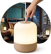 Luminária de Mesa LED 360° Botão Touch Sem Fio Recarregável – Abajur Moderno para Para Criado Mudo, Escritório, Sala, Decoração, Estudos, Trabalho, Quarto e Leitura (8,5x7cm) - Premium