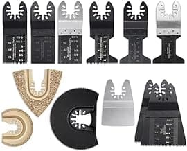 Kit de Lâminas Oscilantes Multifuncionais, 12 Peças, Acessórios de Precisão para Ferramenta Oscilante
