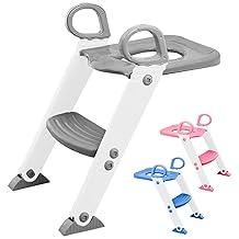 Assento Redutor Infantil Vaso Sanitário Privada Com Escada Trono Troninho (Cinza)