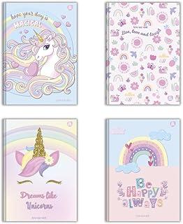 Kit de Cadernos Brochura, Animativa, 1/4, Capa Dura, Arc-En-Ciel, 80 Folhas, Pacote com 5
