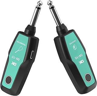VEDO DK Sistema Sem Fio para Guitarra DK iW-10 2.4G - Transmissor e Receptor Recarregáveis, 30m Alcance, <12ms Latência, Bateria de Íon-Lítio para Guitarra/Baixo (verde)