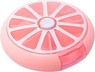 LYOR - Porta Comprimidos Giratório de Plástico Rosa 9cm x 9cm x 2,5cm