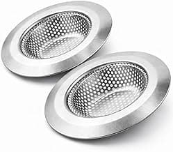 Ralo de Pia Inox Premium, 5,5cm, Antientupimento, Design Moderno, Fácil Limpeza, 2 Unidades