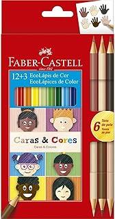 ECOLAPIS 12+3 CARAS & CORES, Faber-Castell, 120112CC, Tons de pele