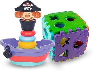 Brinquedos Educativos 1 ano Bebê Menino e Menina - Baby Pirata + Cubo