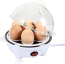 Cozedor Elétrico de Ovos a Vapor 7 Unidades, Egg Cooker Portátil com Desligamento Automático, Escalfador Legumes Vapor, Compacto para Café da Manhã Saudável, Cozinha, Trailer e Viagem 110V