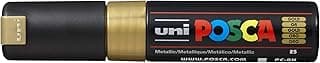 POSCA, UNI, Caneta Marcador PC-8K, Ponta Chanfrada Bold, traço de 8mm a 17mm, Ouro, Blister com 1 unidade com 15.02% de desconto por R$ 49,67 na amazon