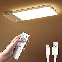 Tobeape Luminária de Teto LED Recarregável 12000mAh com Sensor de Movimento, Plafon Sobrepor Controle Remoto, 1200LM Dimerizável 3 Cores, Luz Inteligente Sem Fio para Corredor, Cozinha, Closet